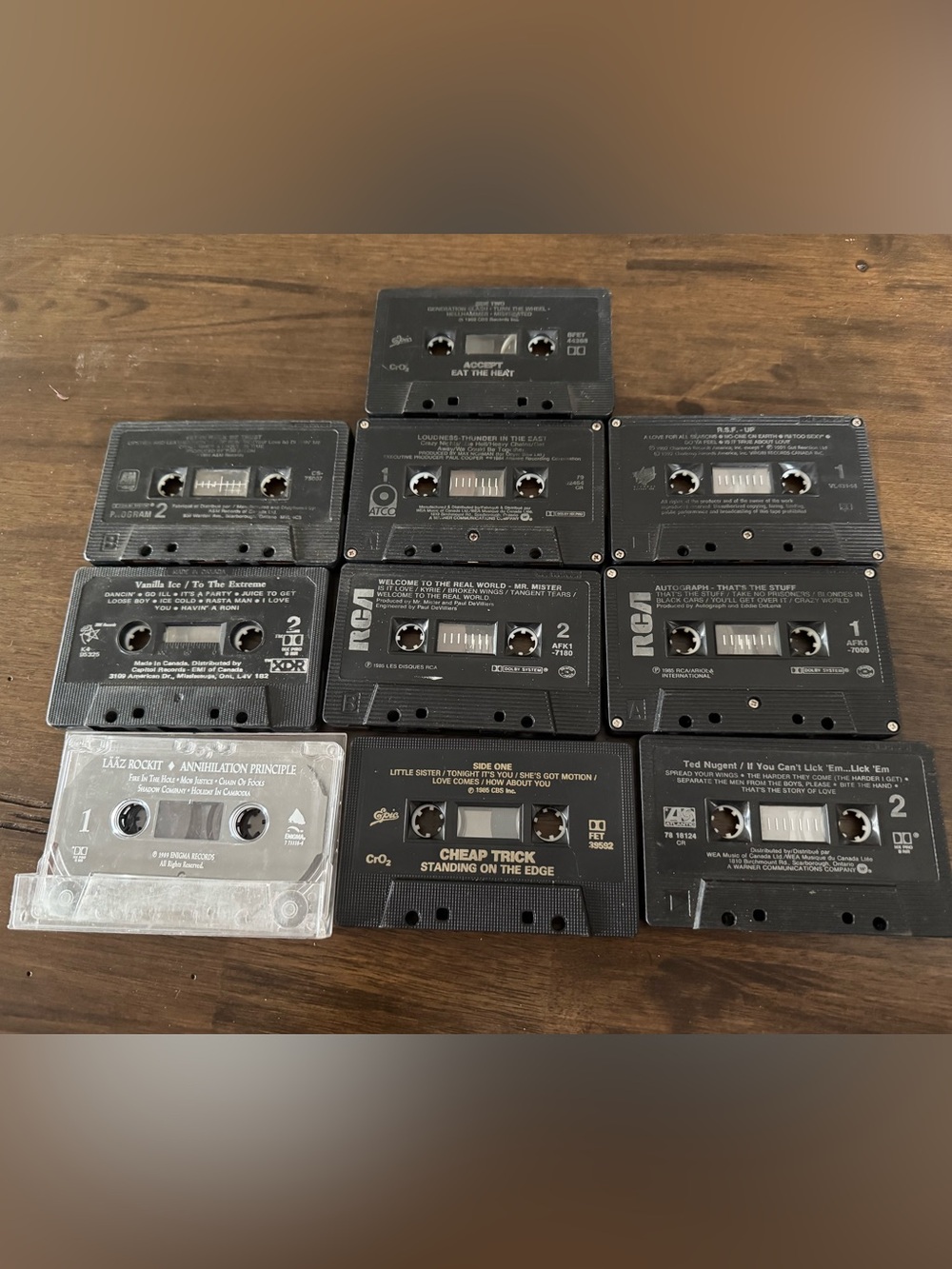 10 ‘80s Rock Cassette Tapes - No Cases - Vintage Media